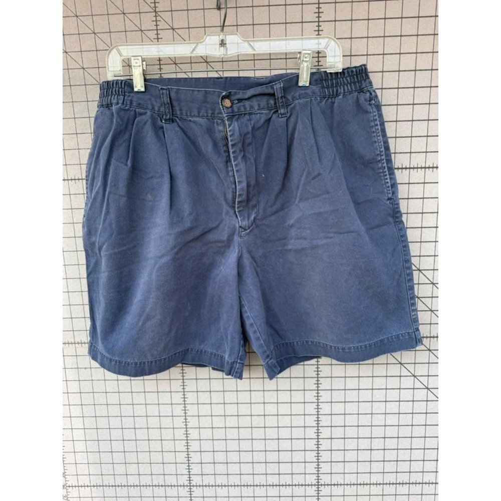 C&B Sport Croft & Barrow Mens Navy Blue Pleated Elastic Waist Shorts Size M
